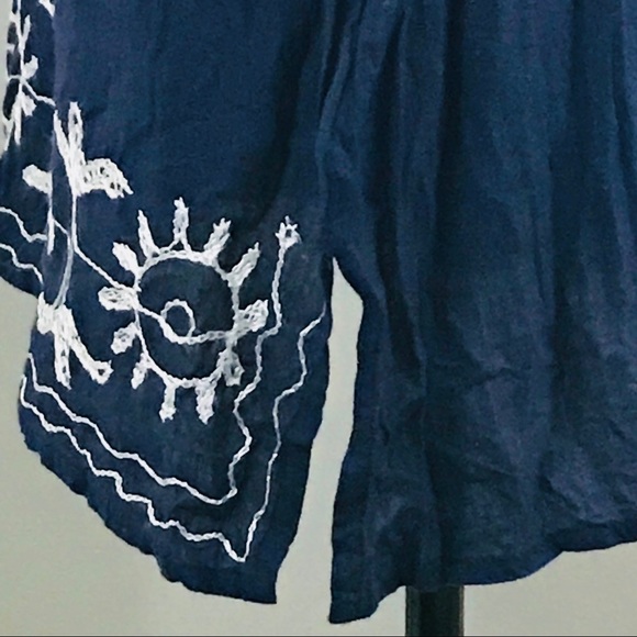RIVIER SUN Navy & White Embroidered Dress Sz M - Picture 7 of 8